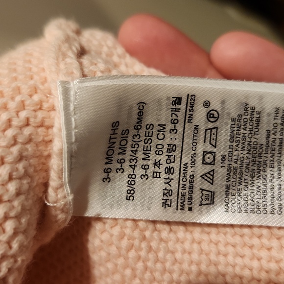 Baby Gap Pink Brannan Bear Sweater 3-6 Months - Picture 7 of 7